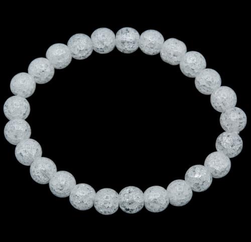Elastic bracelet made of Rock Crystal beads