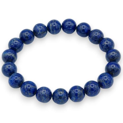 Elastic bracelet natural stone beads lapis lazuli 10mm ​