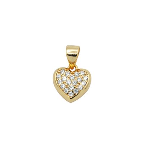 Sparkling Heart pendant in gold-plated silver and zirconium oxide