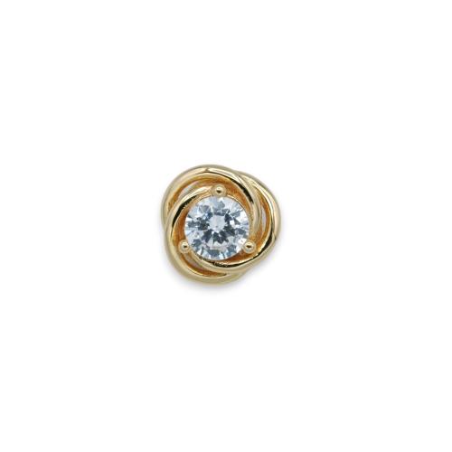 Zirconium oxide 3 rings gilded silver pendant