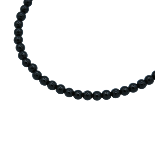Thin bracelet with natural stone Onyx beads and 925 sterling silver