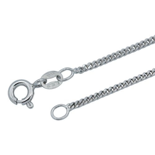 Chain in silver chainmail, rhodium-plated 45cm