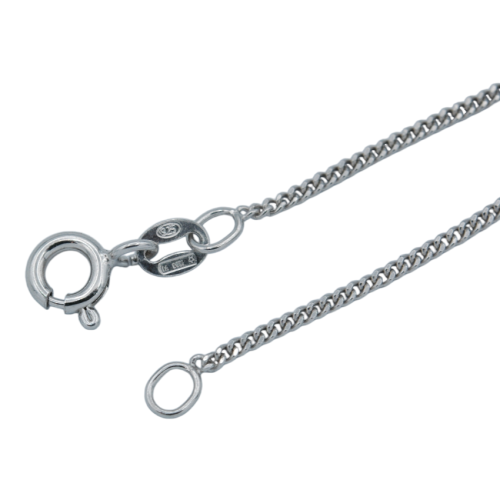 Chain in rhodium-plated silver chainmail 50cm