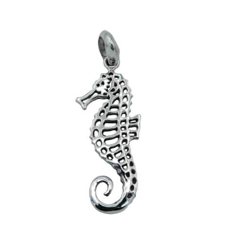 pendant sea animal seahorse sterling silver openwork