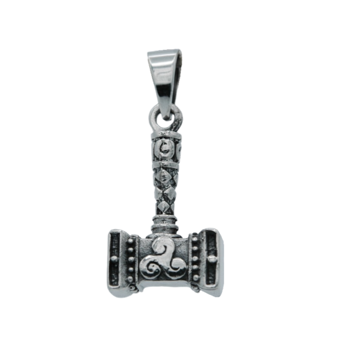 925 Sterling Silver Viking Mjolnir Triskel Celtic Thor Hammer Pendantfor man