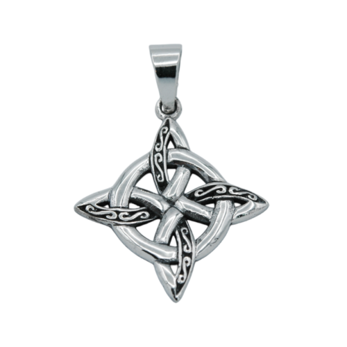 Bowen or witch's knot pendant in sterling silver