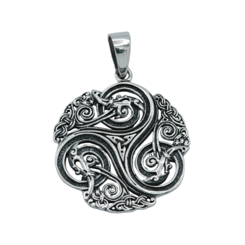 Celtic Triskel and illuminations pendant in sterling silver for women or men
