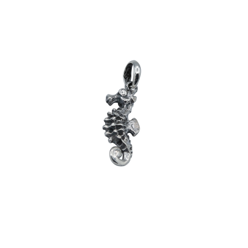 Solid silver seahorse pendant sea