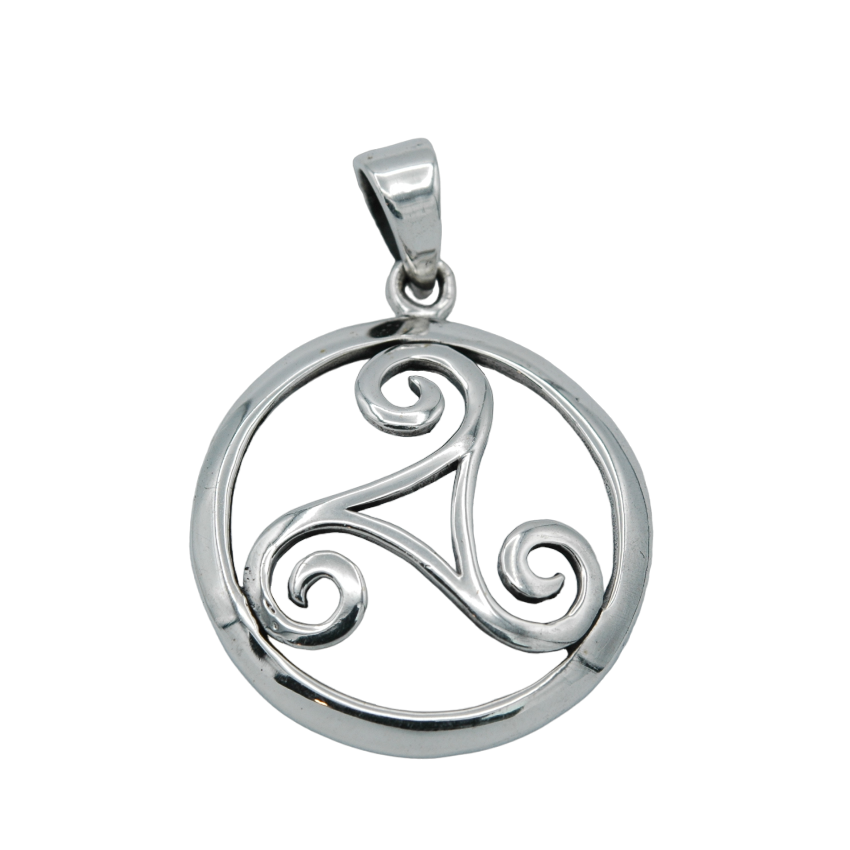 Celtic Triskel and circle pendant