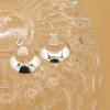 Boucles d'oreilles pendantes et rondes en nacre blanche et argent massif
