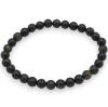 Bracelet élastique perles de pierre naturelle obsidienne noire