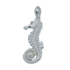 Pendant Seahorse, polished solid silver, sea collection