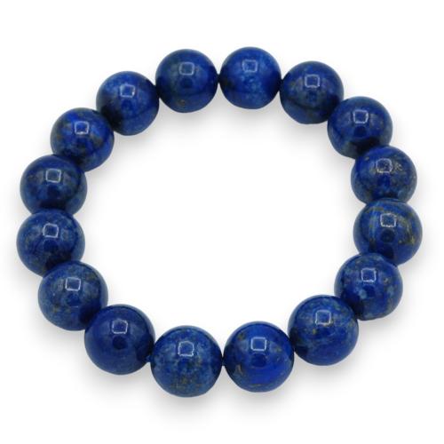 Bracelet élastique perles pierre naturelle lapis lazuli 12mm qualité A